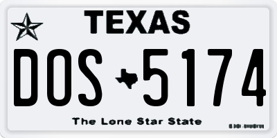 TX license plate DOS5174