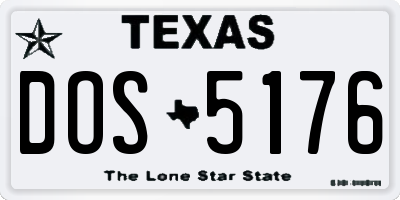 TX license plate DOS5176