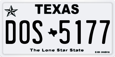TX license plate DOS5177