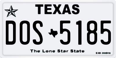 TX license plate DOS5185