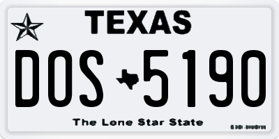 TX license plate DOS5190