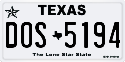 TX license plate DOS5194