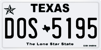 TX license plate DOS5195