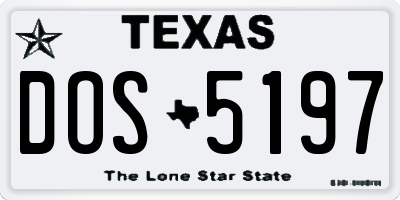 TX license plate DOS5197