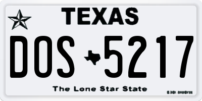 TX license plate DOS5217