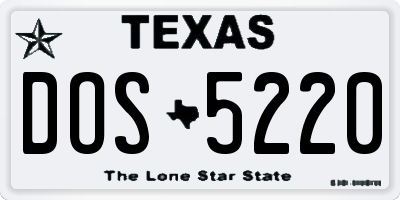 TX license plate DOS5220