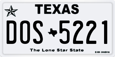 TX license plate DOS5221
