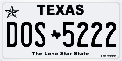 TX license plate DOS5222