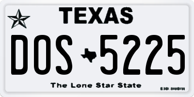 TX license plate DOS5225