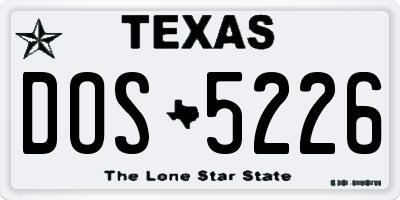 TX license plate DOS5226
