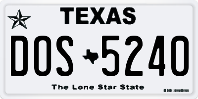 TX license plate DOS5240