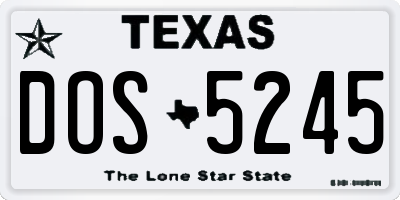 TX license plate DOS5245