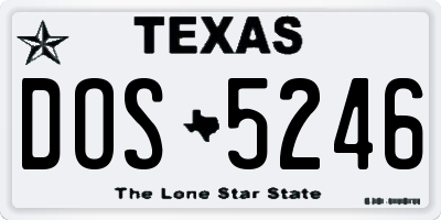 TX license plate DOS5246