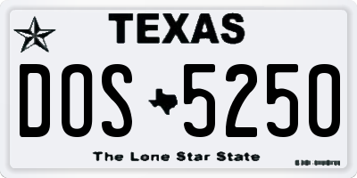 TX license plate DOS5250