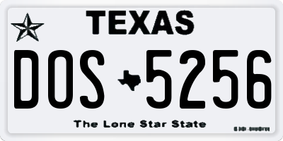 TX license plate DOS5256