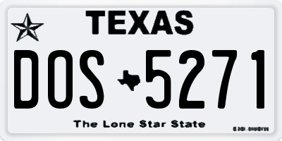 TX license plate DOS5271