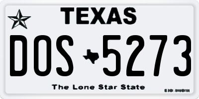 TX license plate DOS5273