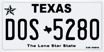 TX license plate DOS5280