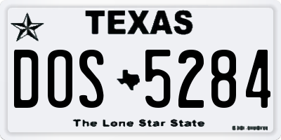 TX license plate DOS5284