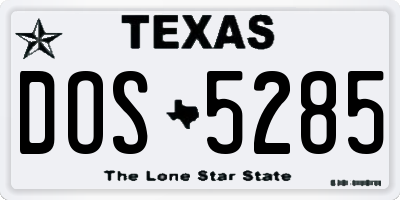 TX license plate DOS5285