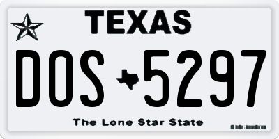 TX license plate DOS5297