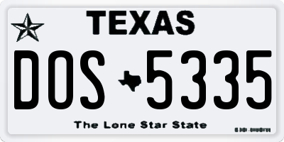 TX license plate DOS5335