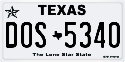 TX license plate DOS5340