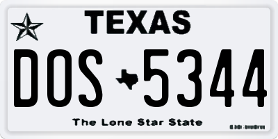 TX license plate DOS5344