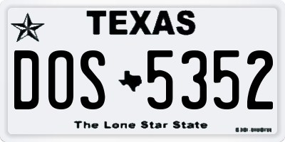 TX license plate DOS5352
