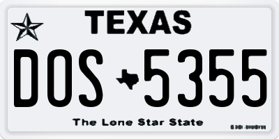 TX license plate DOS5355