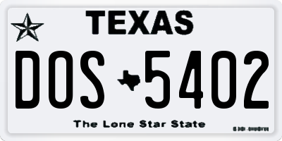TX license plate DOS5402