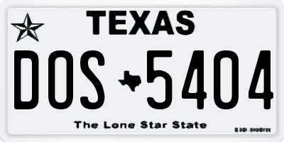 TX license plate DOS5404