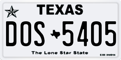 TX license plate DOS5405