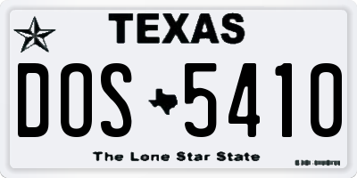 TX license plate DOS5410