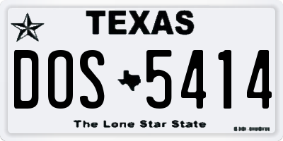 TX license plate DOS5414