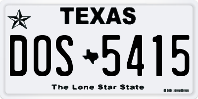 TX license plate DOS5415