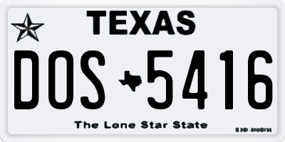 TX license plate DOS5416