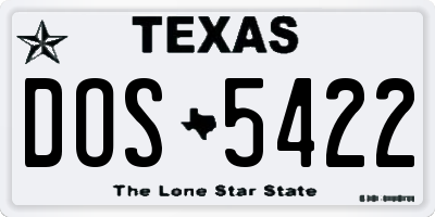 TX license plate DOS5422