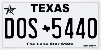 TX license plate DOS5440