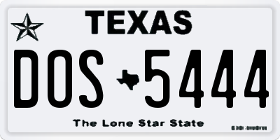 TX license plate DOS5444