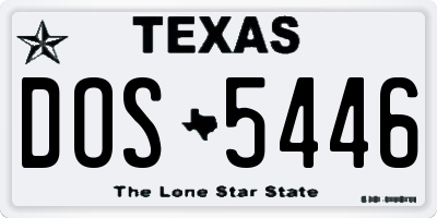 TX license plate DOS5446