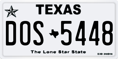 TX license plate DOS5448