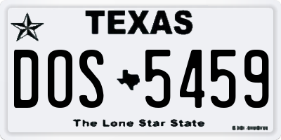 TX license plate DOS5459