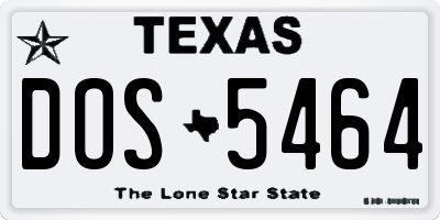 TX license plate DOS5464