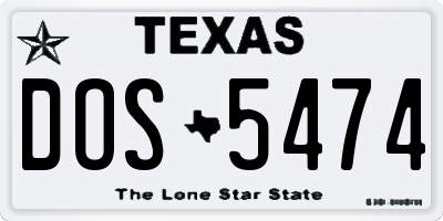 TX license plate DOS5474