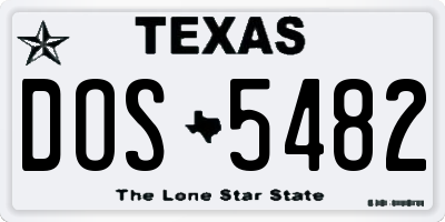 TX license plate DOS5482