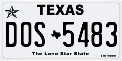TX license plate DOS5483