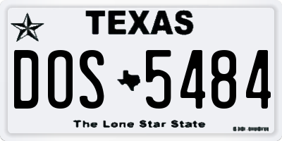 TX license plate DOS5484