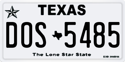 TX license plate DOS5485