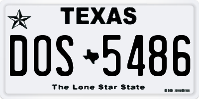 TX license plate DOS5486